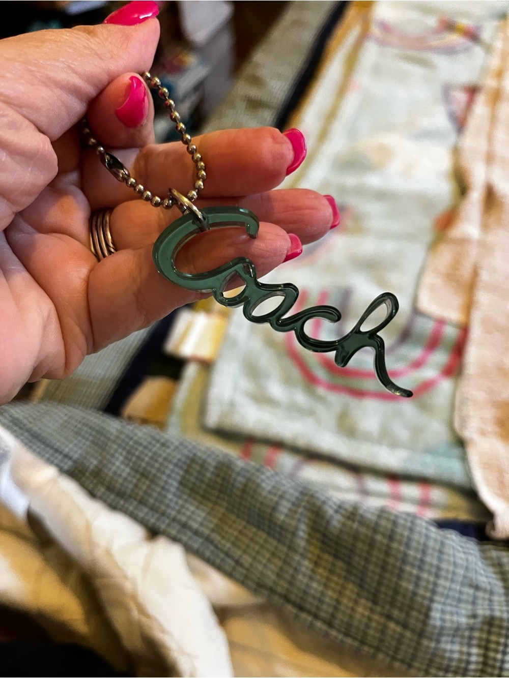 Coach Script Logo Bag Charm - Picture 7 of 9